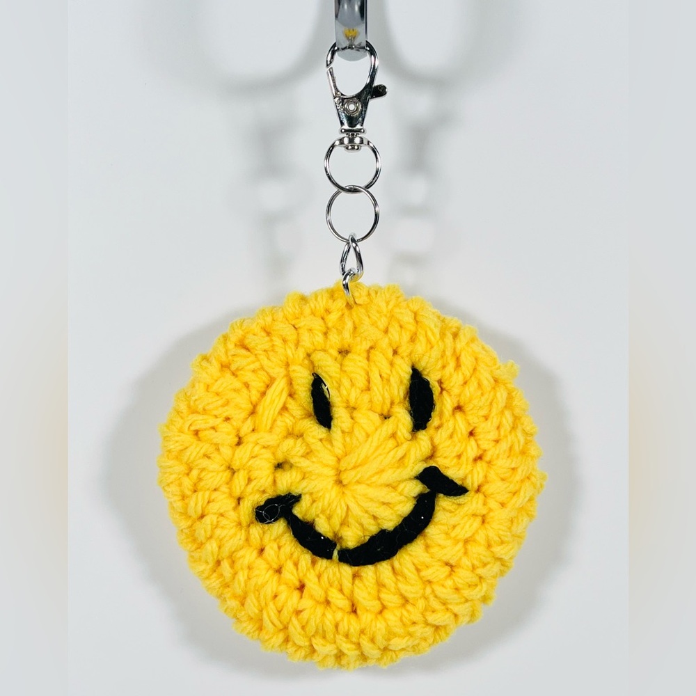 Crochet Smiley Keychain Bag Charm
